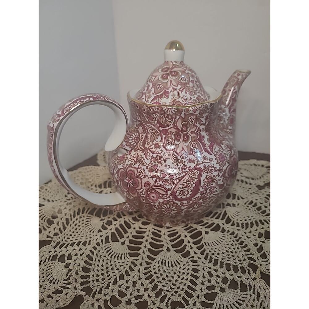 Antique Chintz Reflections Vintage Godinger Floral Porcelain Teapot DIY Decor - Picture 14 of 16